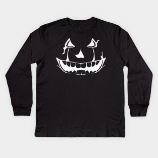 Evil Pumpkin Face Halloween Kids Long Sleeve T-Shirt